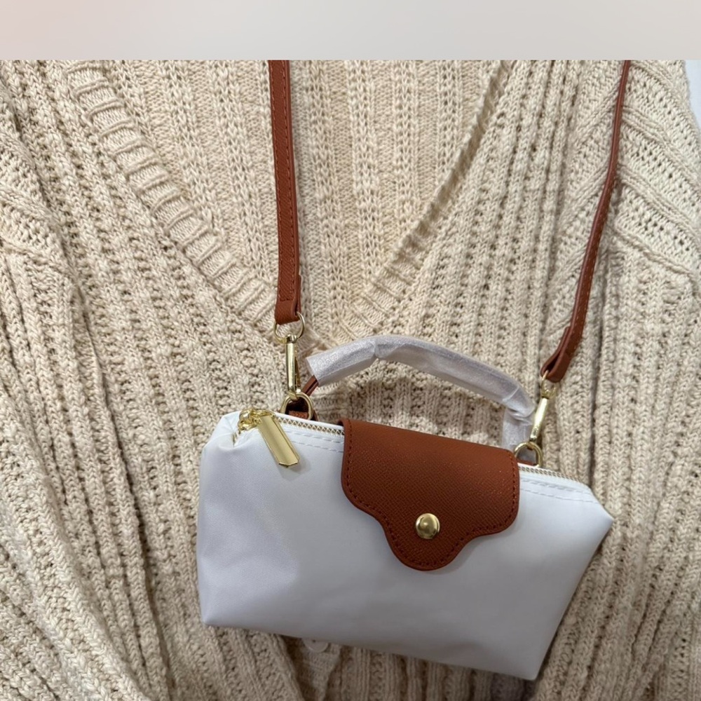 White and Brown Trendy Mini Bag - Picture 2 of 6